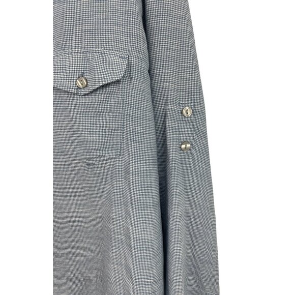 Calvin Klein Mens Blue Long Sleeve Roll Tab Button-Up Shirt Size Large - Picture 4 of 8